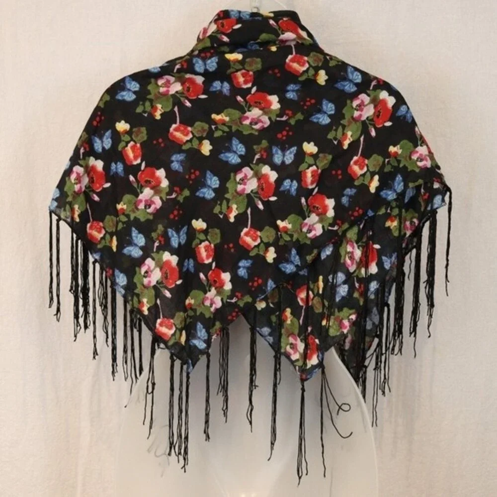 N/A black floral
